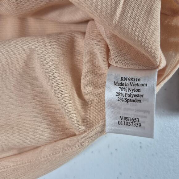 Coldwater Creek Cream White Tan Lace Over Top Tank Sleeveless Shirt M 10 12 - Picture 4 of 4